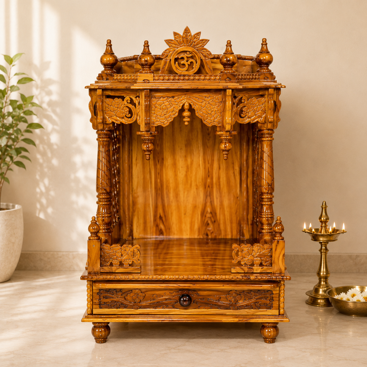 WOODEN DOMASTIC TEMPLE MODEL NO : 5155