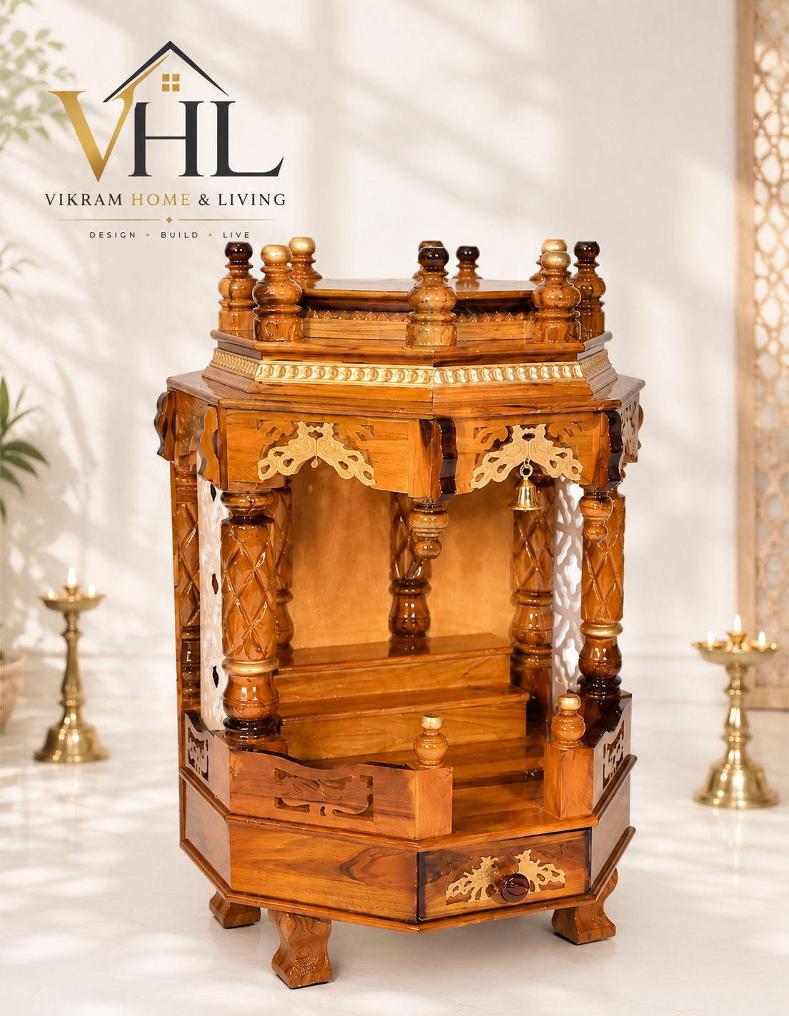 WOODEN DOMASTIC TEMPLE MODEL NO: 7119