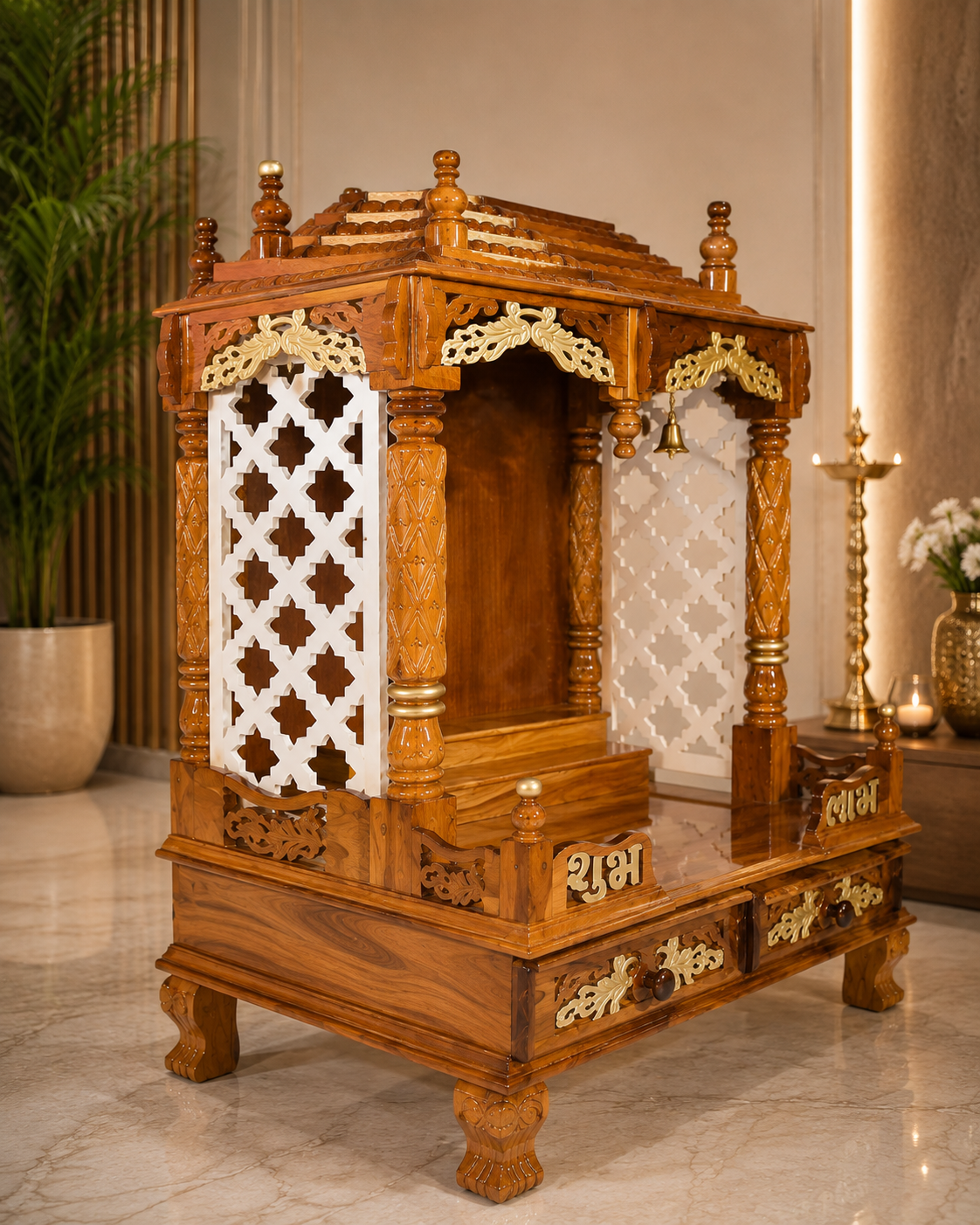 WOODEN DOMASTIC TEMPLE MODEL NO: 7154