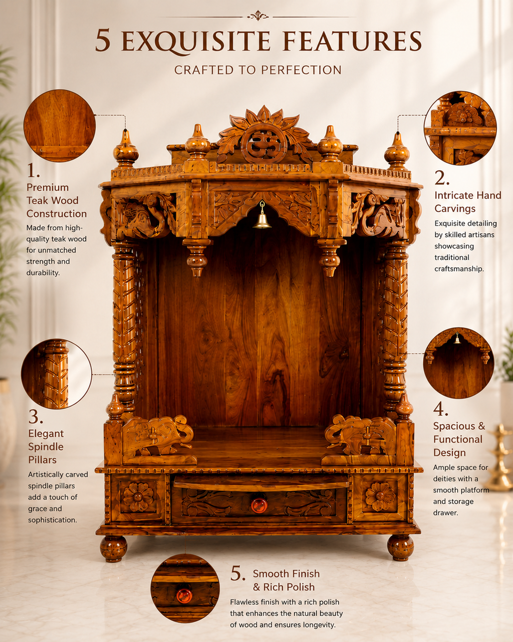 WOODEN DOMSTIC TEMPLE MODEL 5157