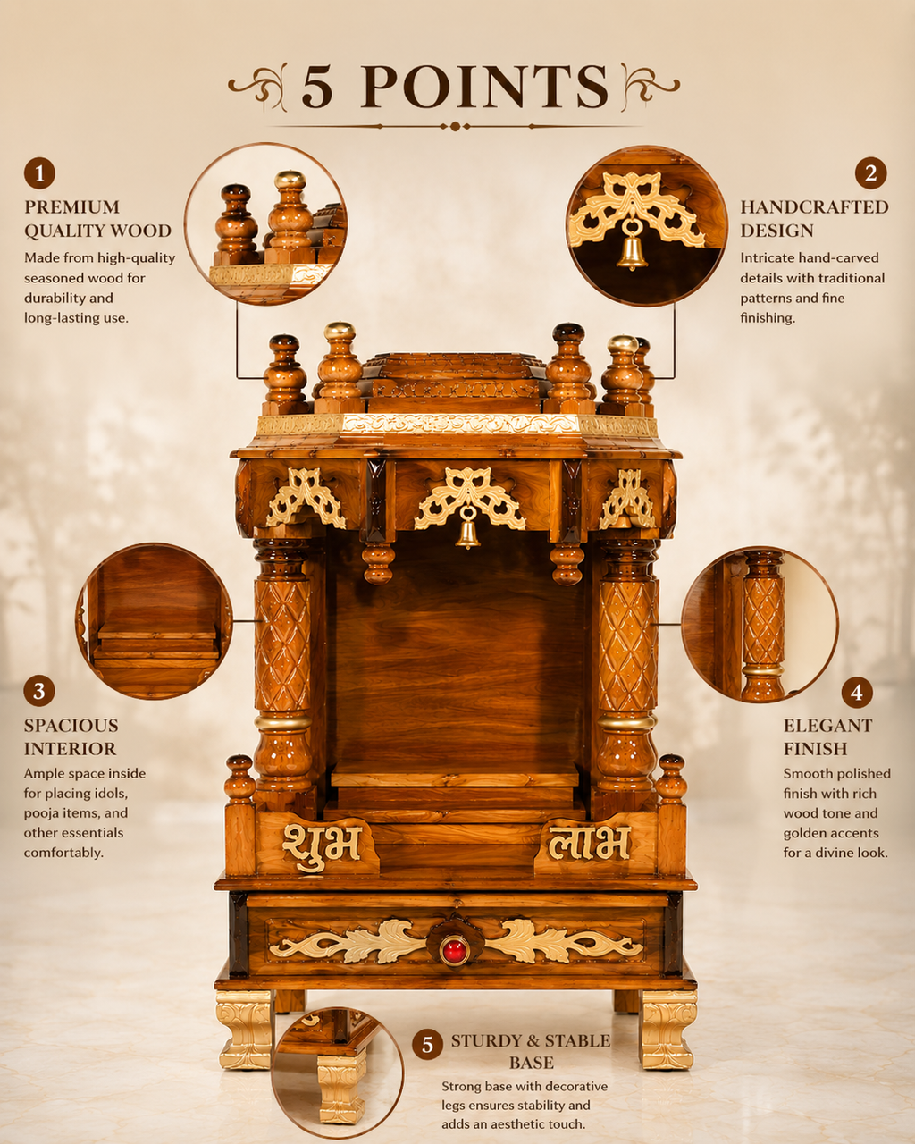 WOODEN DOMASTIC TEMPLE MODEL 7108