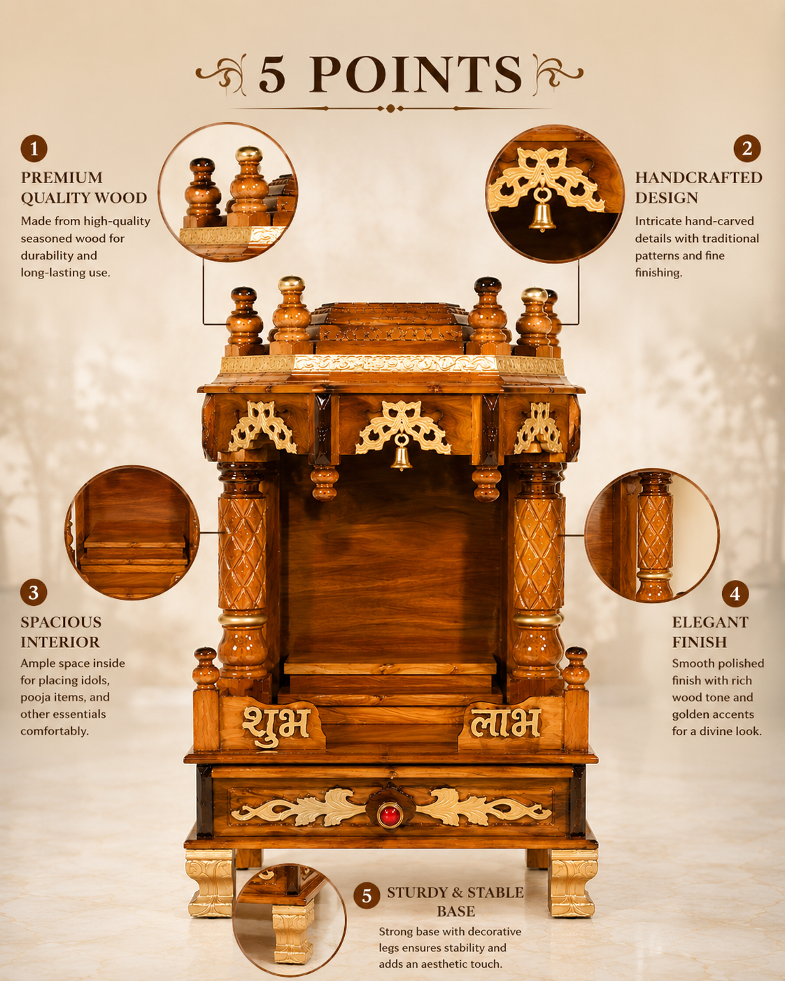 WOODEN DOMASTIC TEMPLE MODEL 7108