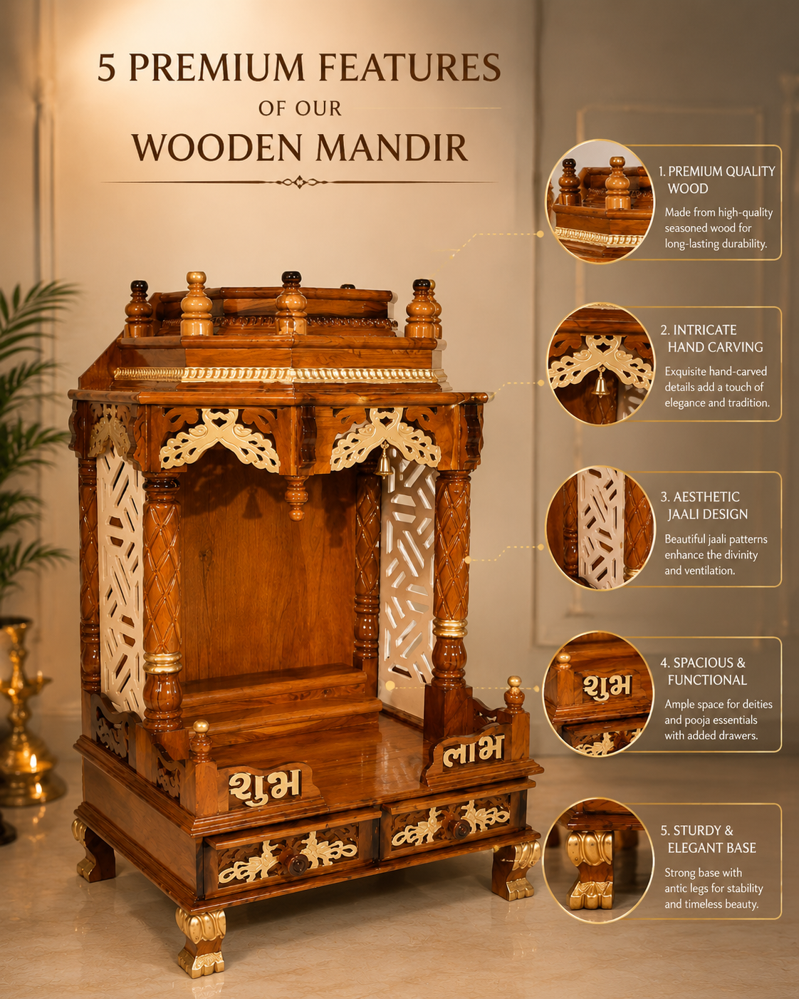 WOODEN DOMASTIC TEMPLE 7109