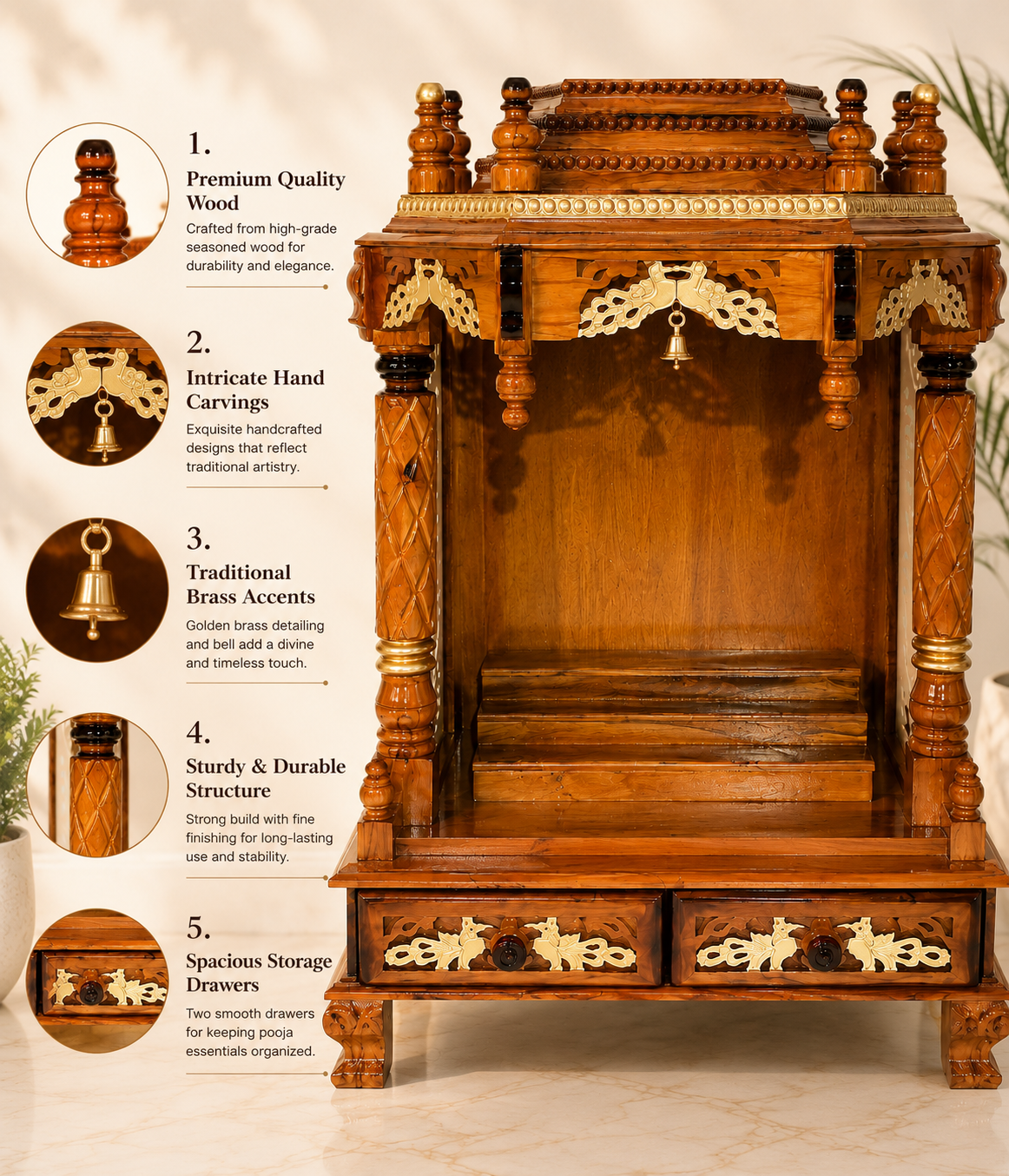 WOODEN DOMASTIC TEMPLE MODEL NO. 7115
