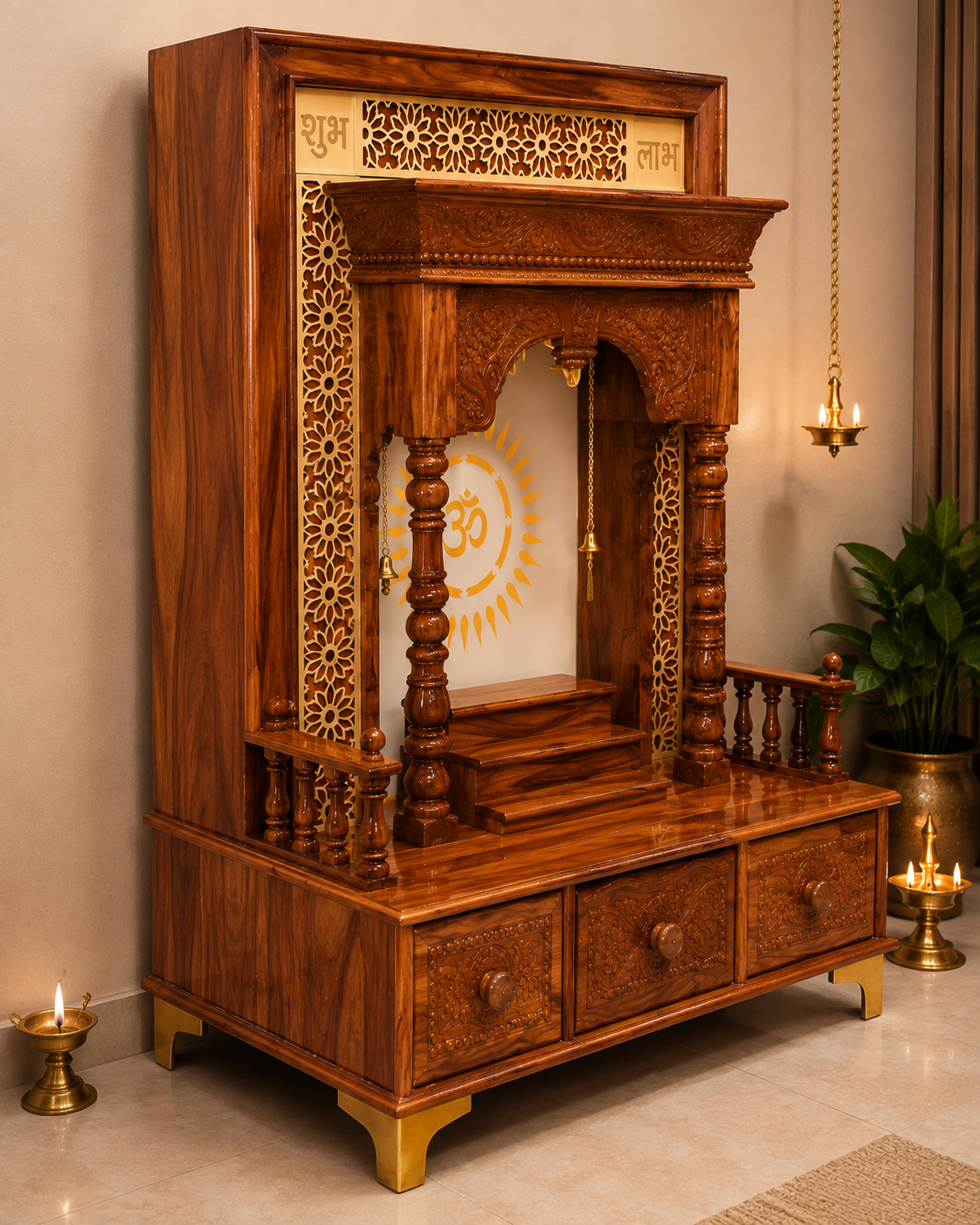 WOODEN DOMASTIC TEMPLE MODEL NO. 6186