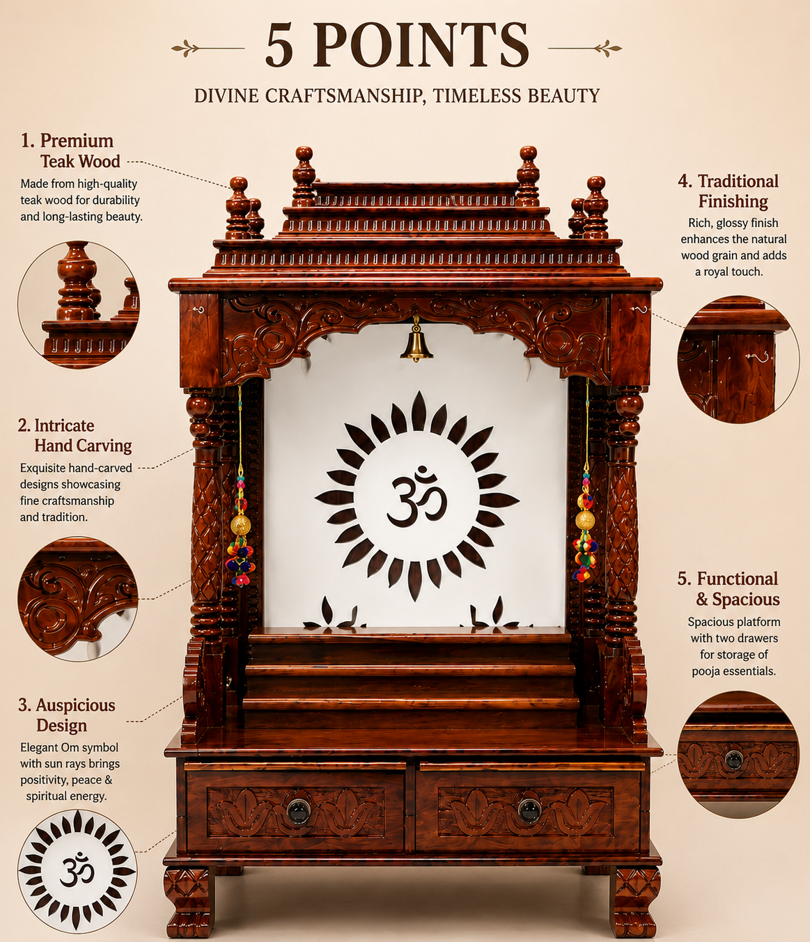WOODEN DOMASTIC TEMPLE MODEL NO.  6156