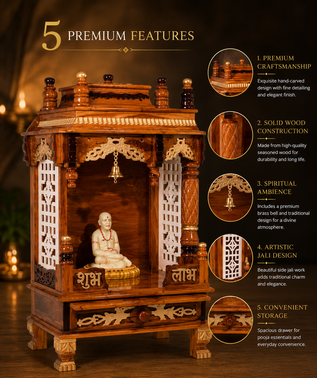 WOODEN DOMASTIC TEMPLEN MODEL NO: 7106