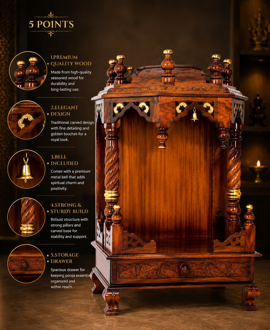 WOODEN DOMASTIC TEMPLE M.NO. 5152