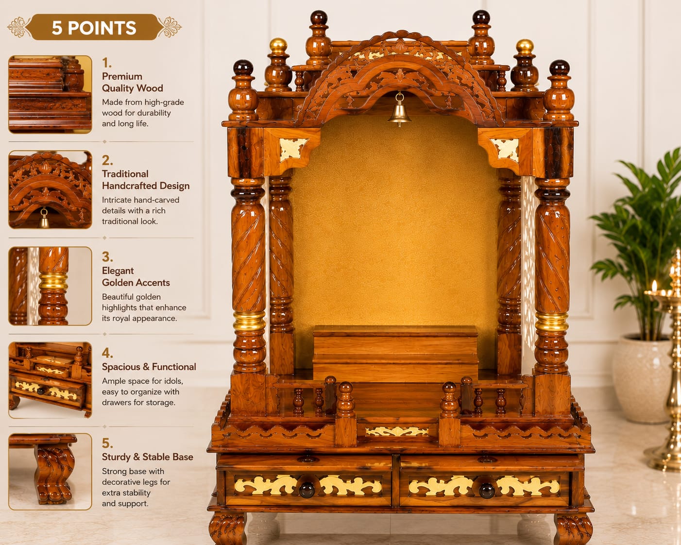 WOODEN DOMASTIC TEMPLE 7144