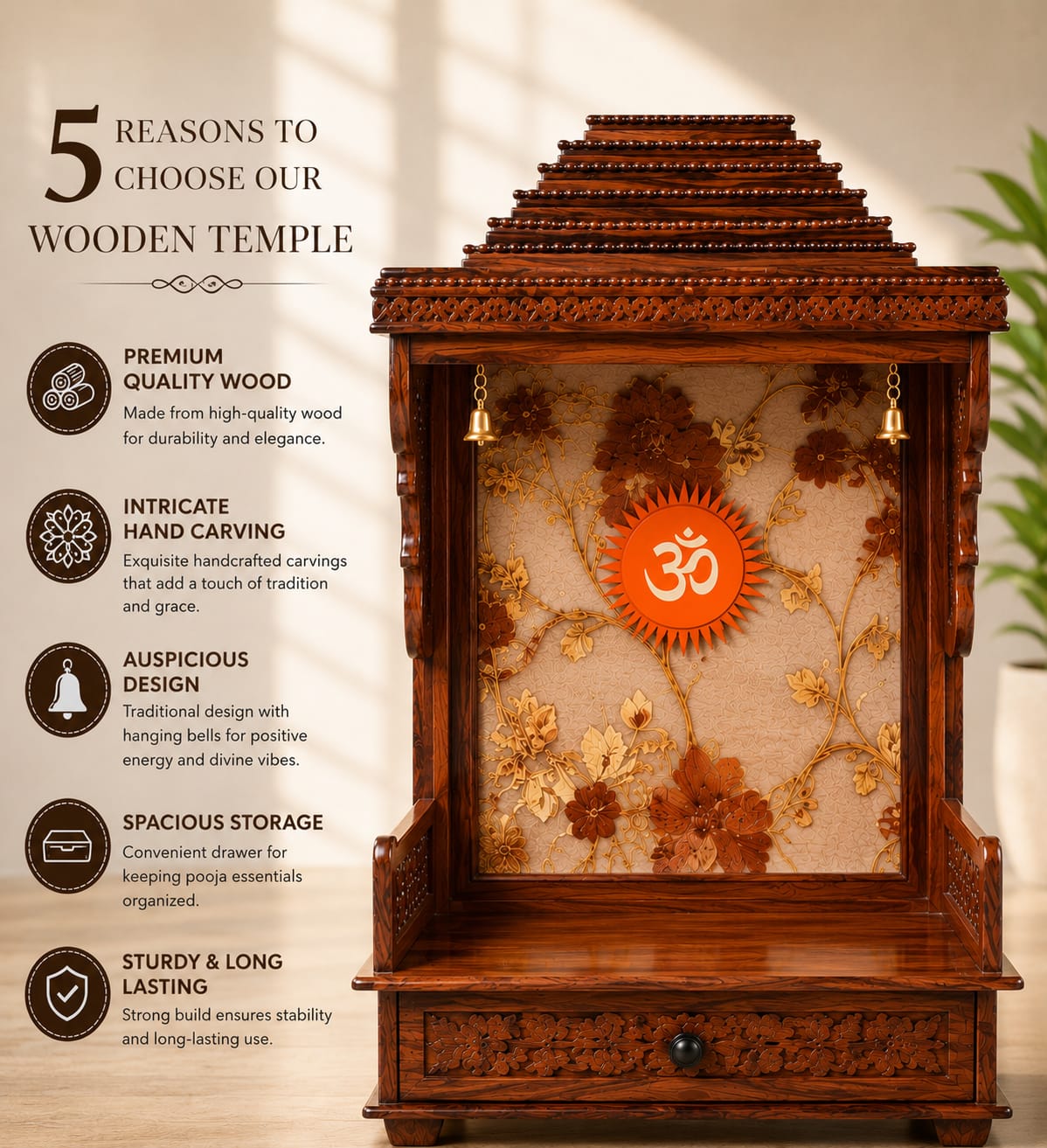 WOODEN  DOMASTIK TEMPLE 6157